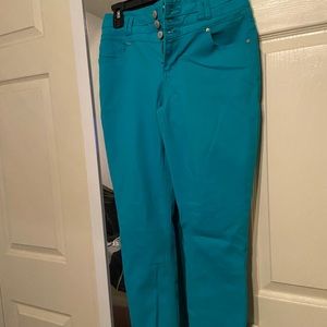 Teal skinny jeans